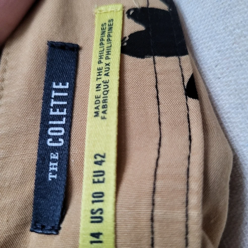 Anthropology/ Maeve Beige Floral Button-Front Jumpsuit - Picture 7 of 14